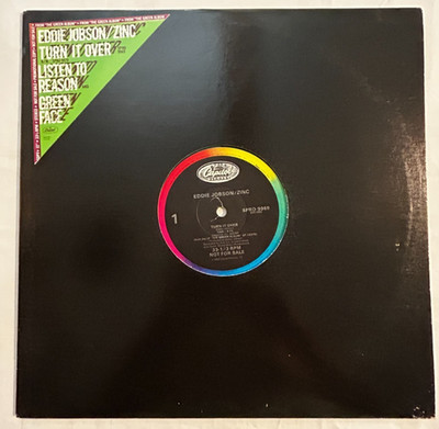Eddie Jobson / Zinc - Turn It Over - 12'' OG Capitol Promo - Green Vinyl EX