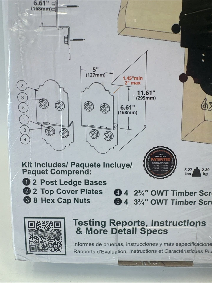 OZCO 54210 Laredo Sunset Owt-Lite 8 pulgadas poste a viga acero 2 por paquete Foto 3 de 4