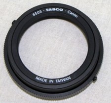 Tasco 6505 CANON T Ring to Adapt Cameras to Telescopes - Not EOS New Old Stock