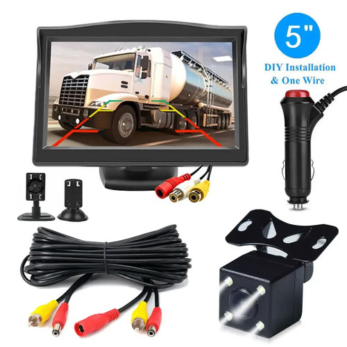 5" HD Monitor Rückfahrkamera Plug & Play System Rückfahr Einparkset