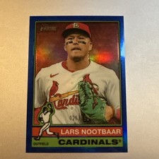 2025 Heritage High Numbers Chrome Blue Border #724 Lars Nootbaar 025 /150