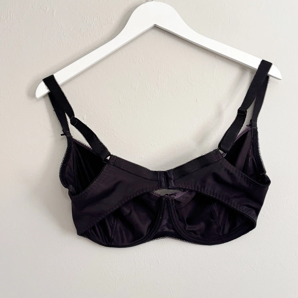 FREYA женщин черный фиолетовый печать MARVEL на косточках боковая панель бюстгальтер Sz 36G ** читать ** - Изображение 2 из 4