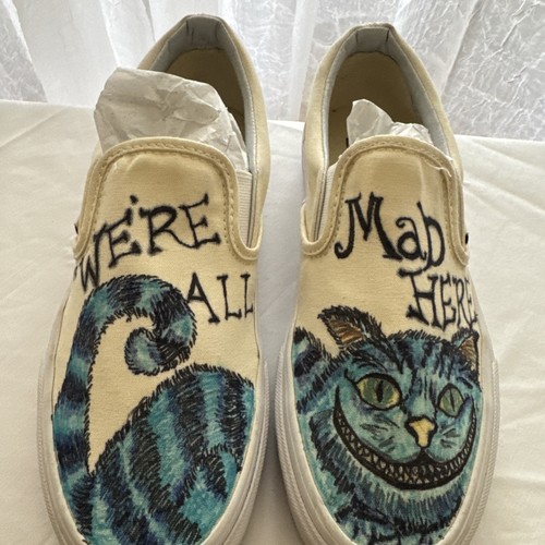 CUSTOM Vans Alice in Wonderland Cheshire Cat Classic Slip On Men 6.5/Women 8 - Bild 4 von 9