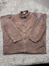 Walls Coveralls Men 40 Brown Canvas Master Made Unlined Mechanic Workwear Vtg