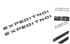 2PC Gloss Black Front Tailgate Letters Emblem Compatible with 2022 Matte Black