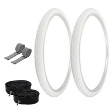 PRO TIRES 700 x 40 White P-1134 W/TUBES RIM STRIPS 33mm Presta Valve