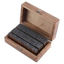 Vintage 70pcs Letter Number Rubber Stamp Set in Wooden Box for Crafting