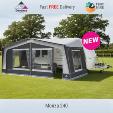 Dorema Monza 240 Seasonal Full Caravan Awning Sizes 5 to 19 - Steel Frame 2026