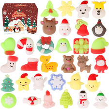 32Pcs Christmas Random Mochi Squishy Toys,Slow Rising Soft Squishies Toy,Stress