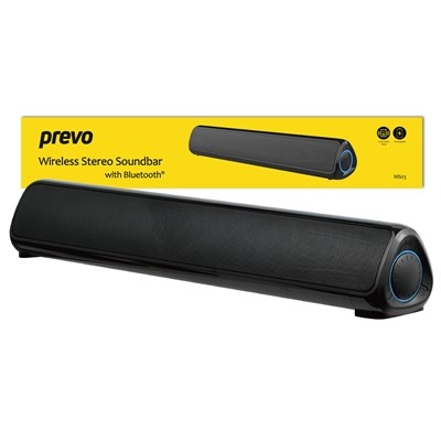 Prevo MS03 Wireless Stereo Soundbar mit Bluetooth USB & SD platzsparend kabellos