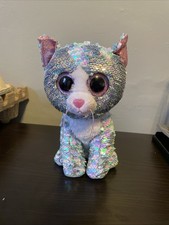 Ty Flippables - WHIMSY the Cat Changing Sequins 6" Beanie Boos Plush Stuffed Toy