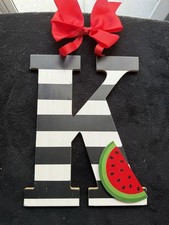 Wooden Monogram Letter K Classic Wood Grain Rustic Farmhouse Bold Home Decor