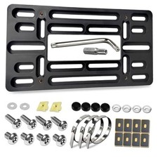 License Plate Bracket - Black Universal Front Bumper Plastic Anti Theft Frame