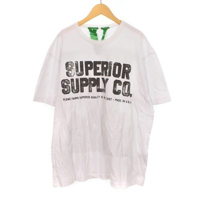 VLONE SuperiorCrow Tshirt Kurzarm Print L Weiß Weiß AA Herren
