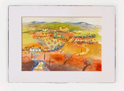 Original Aquarell  Orvieto    Bernhard Gerner   50×70 cm Unikat