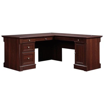 Sauder Palladia Engineered Wood L-Shape Desk in Select Cherry Finish