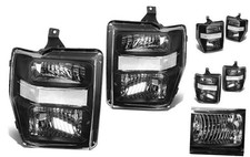 Black Housing Headlight Assembly Replacement for Ford Super Duty F250-F550 08-10