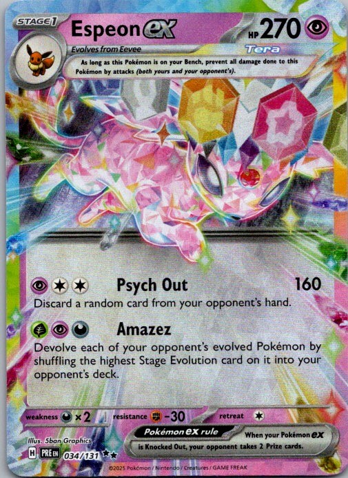 Espeon ex Double Rare SV: Prismatic Evolutions 034/131 NM