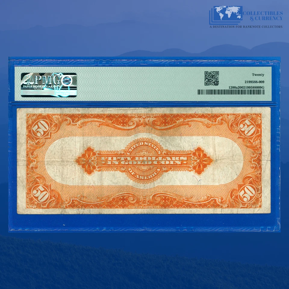 Fr.1200a 1922 $50 Fifty Dollars Gold Certificate, Small #,PMG VF 20 #45914 - Image 2 of 3