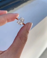 2.00 Ct Real Oval Cut Lab Grown Diamond Engagement Ring in Solid 14K Yellow Gold