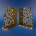 Vtgiron Book Ends Scroll Design Victorian Art Nouveau Design 7.25"Tx 5.5”L x 3”W
