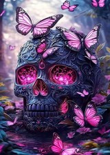 Diamond Art Kits for Adults Butterfly Skull 5D DIY Full Diamond Painting Kits fo