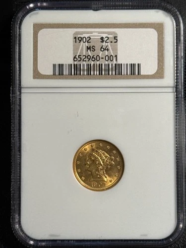 1902 $2.50 Gold Liberty Head Quarter Eagle NGC MS-64