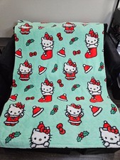 Hello Kitty Christmas Faux Fur Throw Blanket 50x70 Brand New