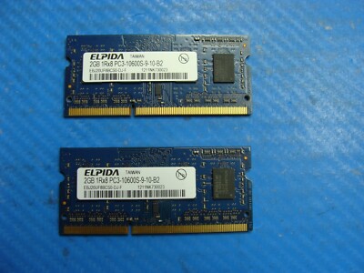 iMac A1311 Elpida 4GB 2x2GB PC3-10600S RAM Memory EBJ20UF8BCS0-DJ-F 661-5938