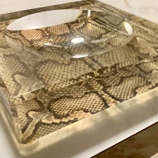 Alexandra Von Furstenberg for Jonathan Adler Acrylic Python Print Ashtray
