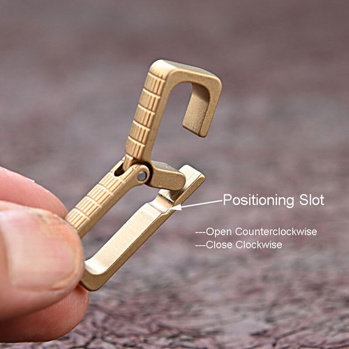 Solid Brass Portable Carabiner Key Chain Buckle Clip Snap Hook Handbag Clasp EDC - Picture 4 of 11