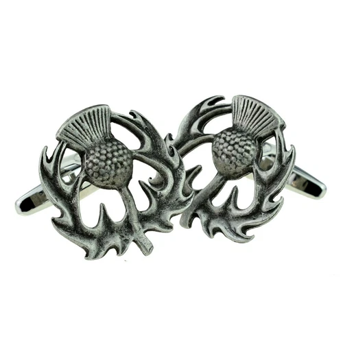 English Made Pewter Scottish Thistle Scotlands Cufflinks in a Box XDHCL1072