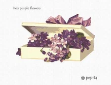 Box Purple Flowers Needlepoint Kit or Canvas