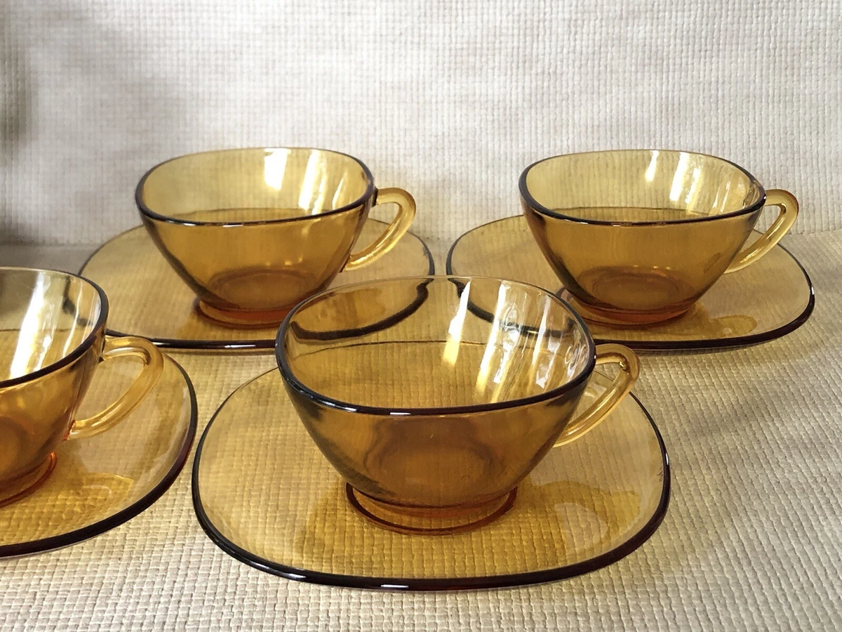 VINTAGE LOT DE 5 tasses et soucoupes fleurs Anémones EUR 17,61