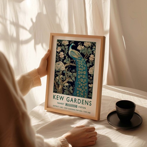 William Morris Peacock Print Kew Gardens Print London Print William Morris Poste - Picture 4 of 7