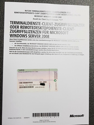 Microsoft - 1 Windows Server 2008/2008 R2 Terminal RDS -User -MUI