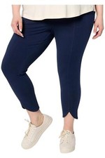 Denim  Co. Women's Active Duo Stretch Slim-Leg Crop Pants Navy