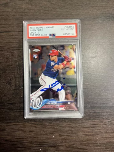 Juan Soto Signed 2018 Topps Update Chrome #HMT55 PSA Authentic Auto Slab