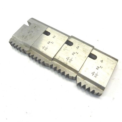 DIES #1-4 4 PIECE EXTERNAL DIE SET 2'' 4 1/2 TPI KENDALL & GENT LIGHTLY USED DIE