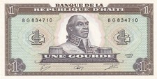 Haiti, 1 Gourde, 1987, UNC, p 245 , Serial Number: BG / 834710