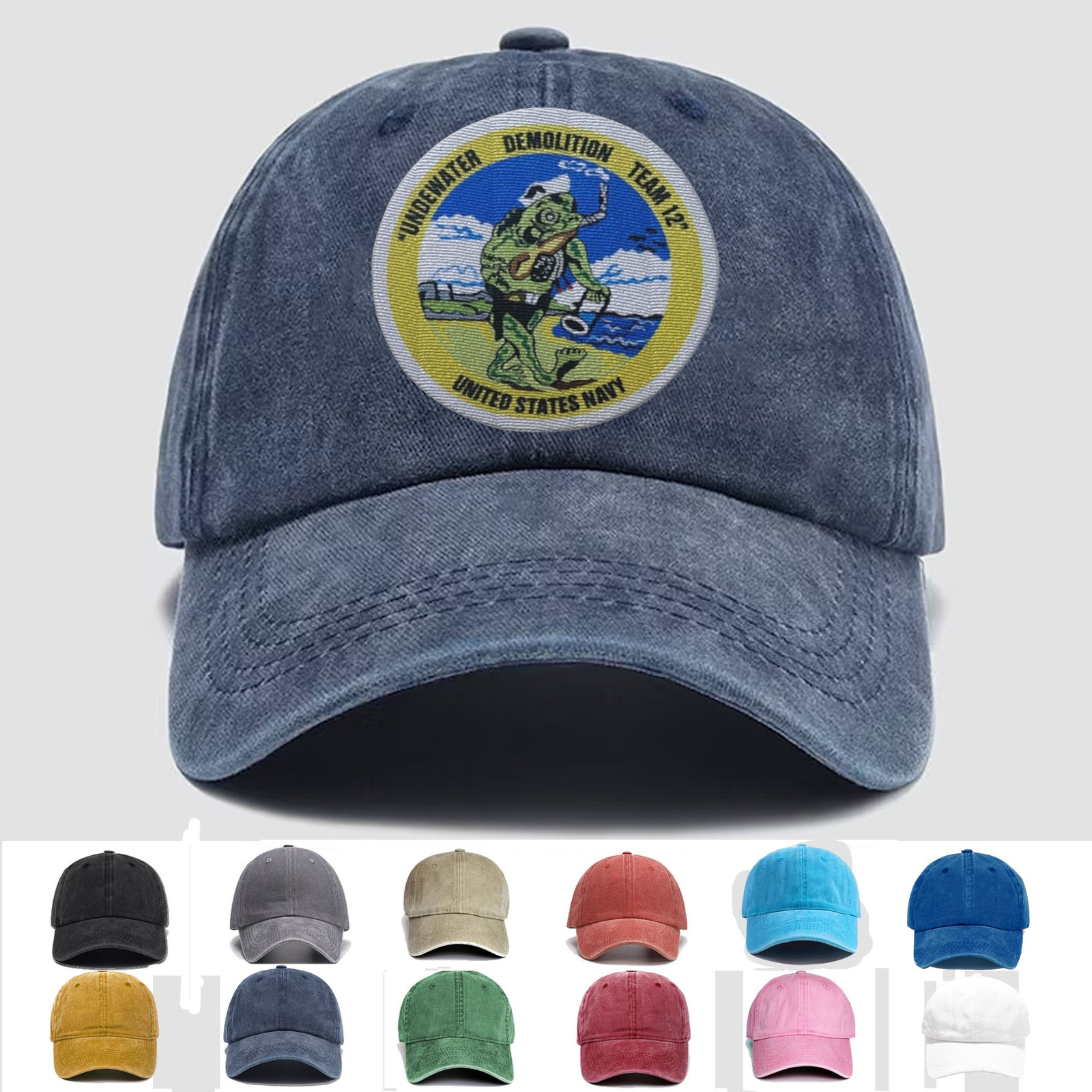 Custom Embroidered Hat USN Underwater Demolition Team 12, Trucker Hat, Gift Idea