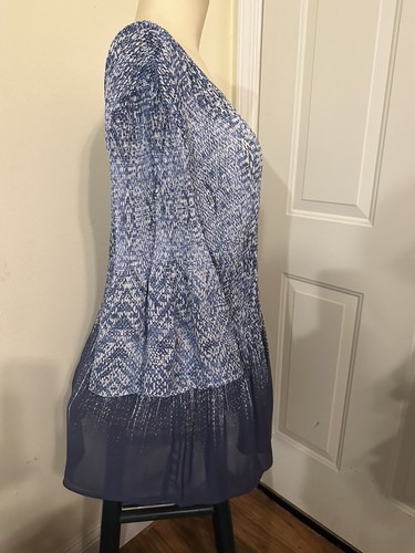 Catherines Shirt Floral Crinkle 3/4 Slit Flare Sleeve Scoop Plus Sz 1X 18/20W - Picture 3 of 6