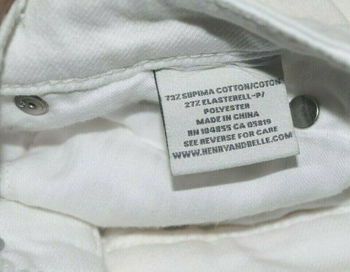 Henry & Belle SIGNATURE STRAIGHT LEG Stretch WHITE JEANS SIZE 24 NEW - Picture 5 of 6