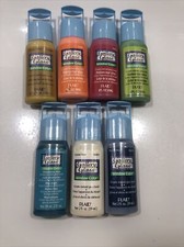 Lot 7 Plaid Gallery Glass Window Color 2 Oz. 3 New, 5 Open, But Full Blue Red