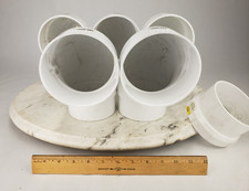 5x Pipe 90-Deg Elbow PVC DWV 4" Dia x Hub Street Sewer Drain Normandy