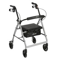 Walker Rollator With 6 Wheels Fold Up Removable Back Support Padded Seat Silver on sale Walker Rollator With 6 Wheels Fold Up Removable Back Support Padded Seat Silver on sale