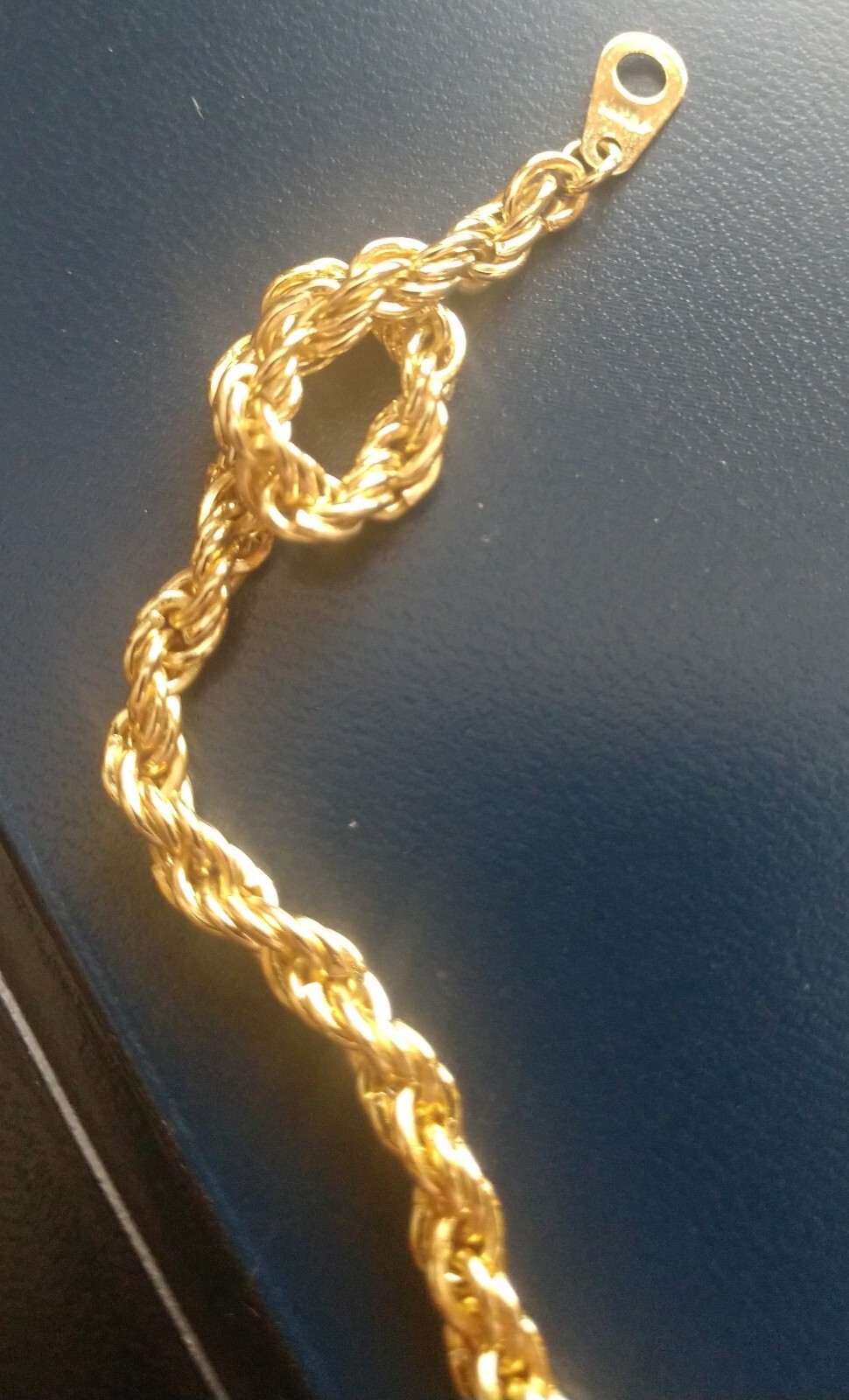 Vintage 14kt. Gold Plate Rope Necklace Weighing 22 grams Looks New 22