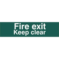 Image of Scan Fire Exit Keep Clear Sign 200mm 50mm Standard
