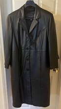 Centigrade Womens Black Genuine Leather Long Coat Size 1x With Zip-out Liner