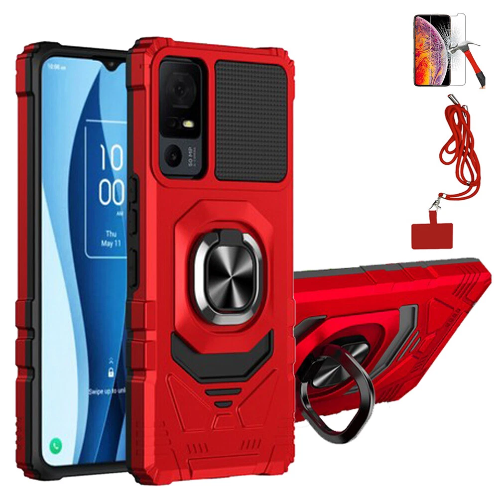 Phone Case for TCL 40 XE 5G T609J Shock Absorbing /Lanyard CrossBody NeckLace